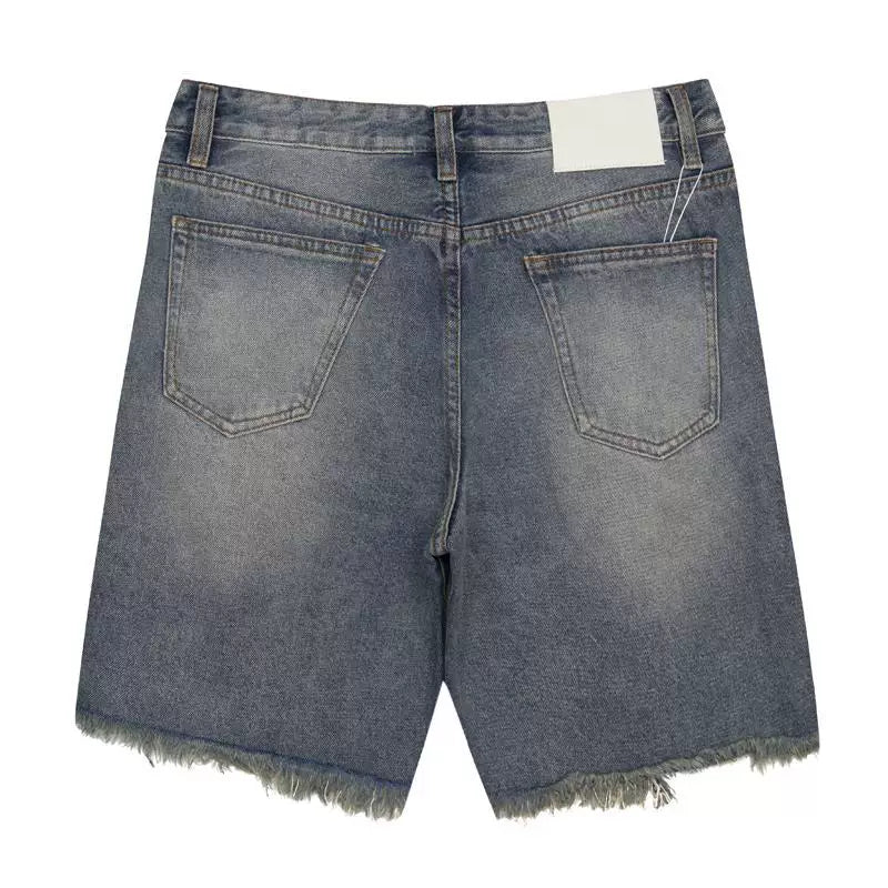 Gallery Dept hole damage washed denim shorts