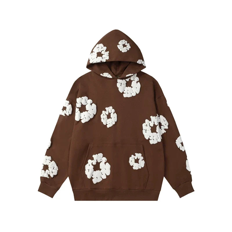 Denim Tears Cotton Wreath Graphic Hoodie - Brown / Relaxed Streetwear Fit