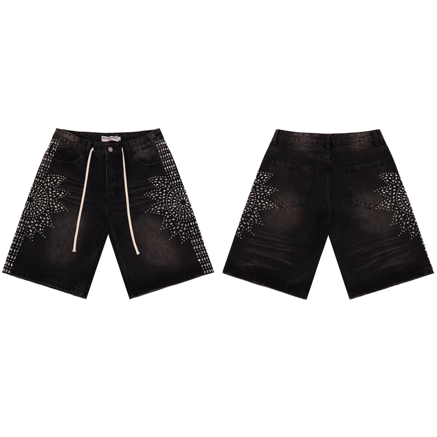 Vale Forever Skittle Beaded Washed Buffalo Denim Shorts