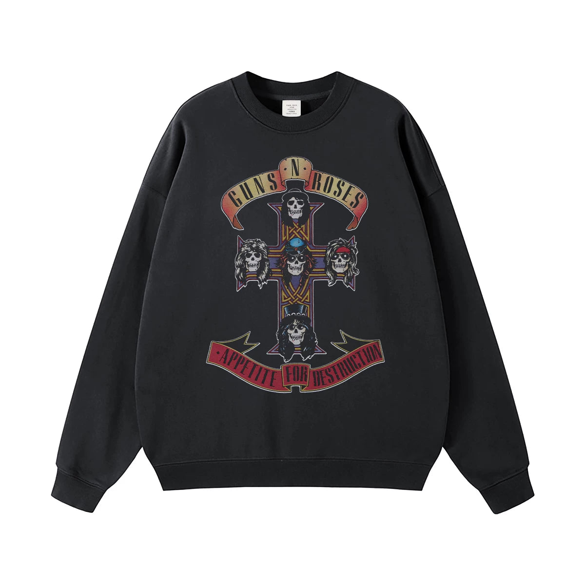Guns n Roses Rock Band American Street Men's and Women's Black Grey White Cotton Hooded Round Neck Hoodie (3)