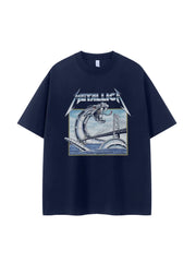 Metallica金属乐队复古美式街头小众设计感vtg落肩摇滚短袖T恤衫