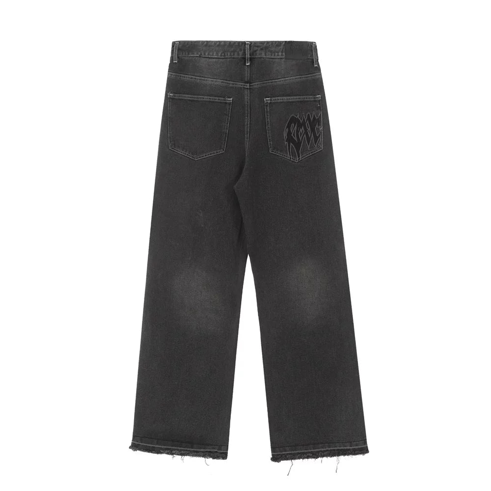 Revenge Smoke Embroidered Thorn Denim Pants
