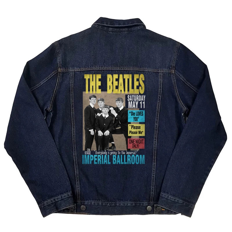 牛仔外套男春秋款欧美复古披头士The Beatles朋克机车牛仔衫夹克 (3)