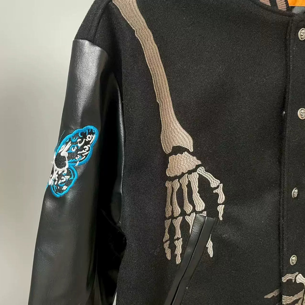 GODSPEED Vintage Stitching Loose Embroidered Skull Jacket