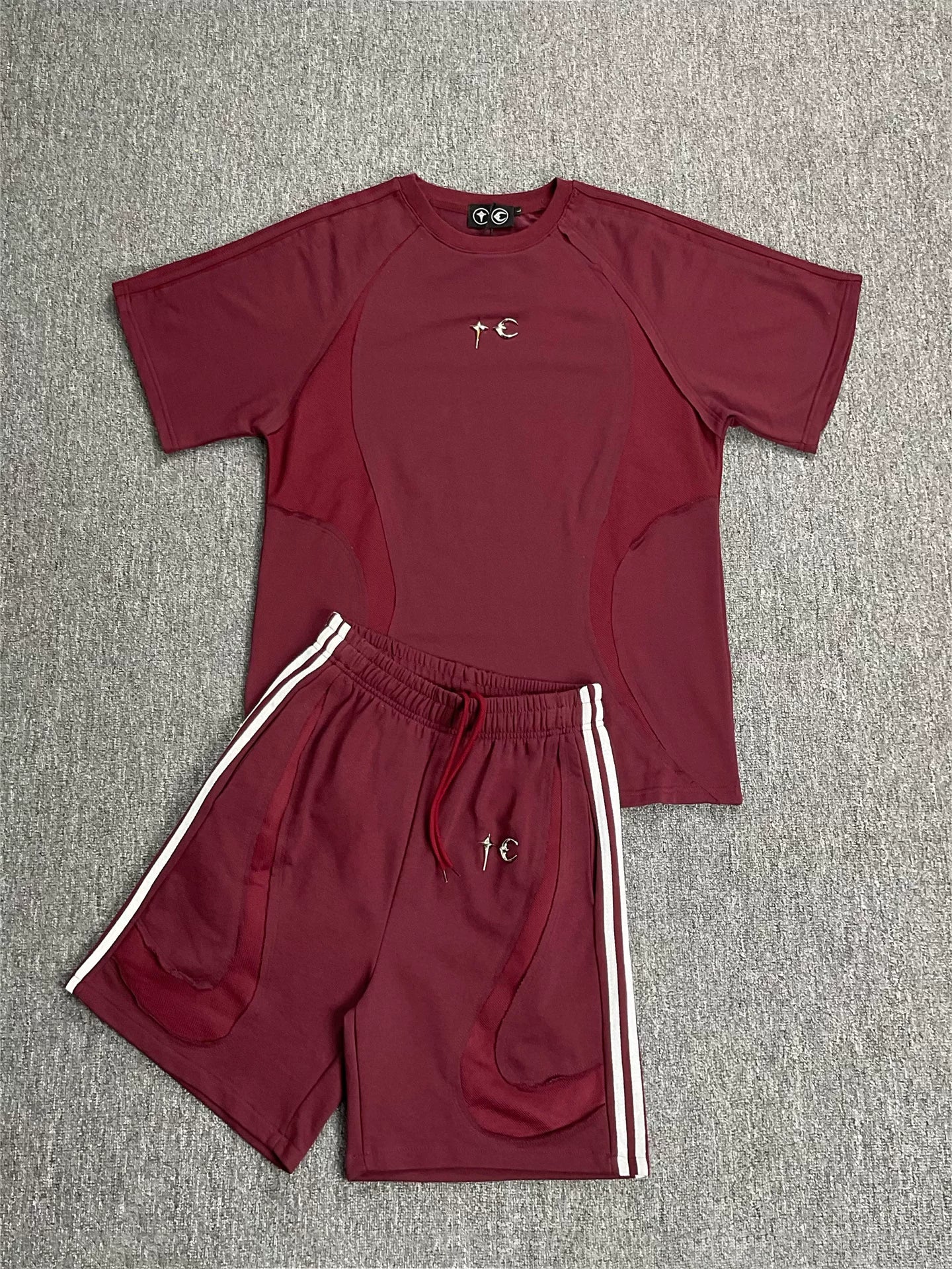 THUG CLUB Sports Function Style Stitching Short Sleeve Set