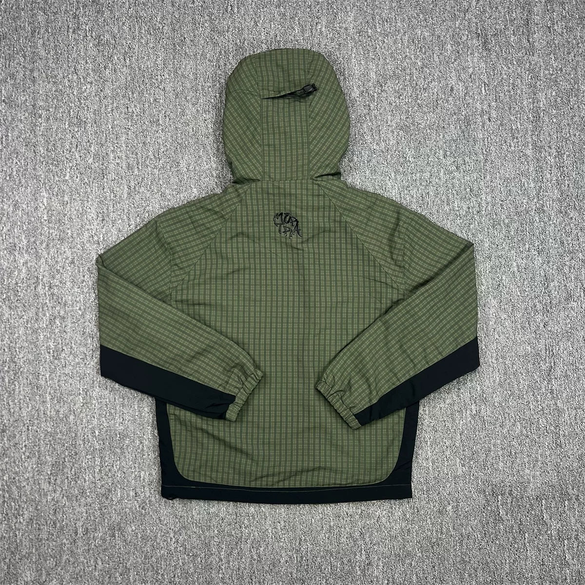 Mertra CHECK Zip-Mouth Loose Contrast Patchwork Jacket