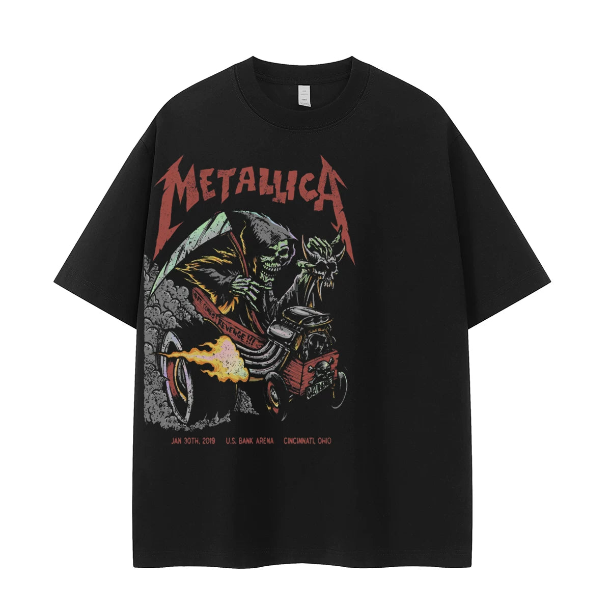 Metallica metal band retro American street niche design vtg shoulder rock short sleeved T-shirt