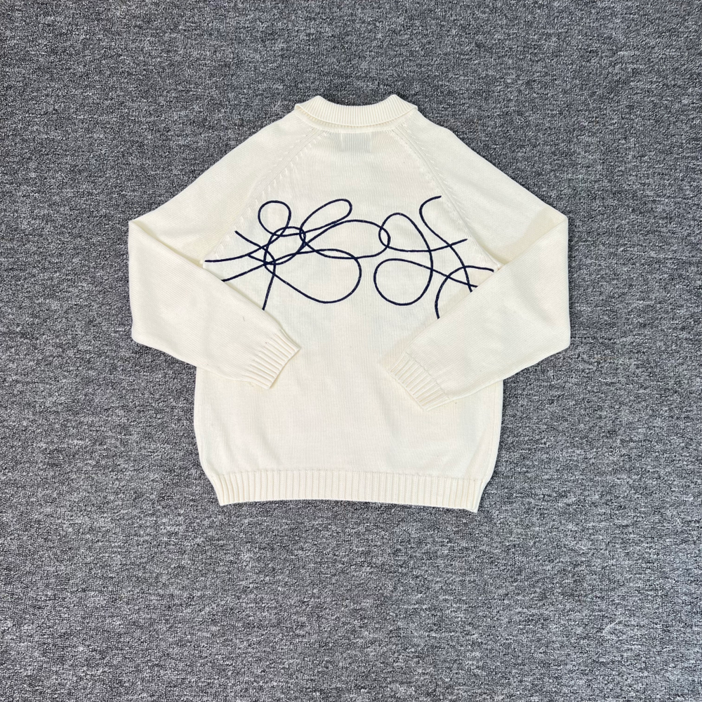 Arte Cardigan Flower round knit embroidered zipper jacket