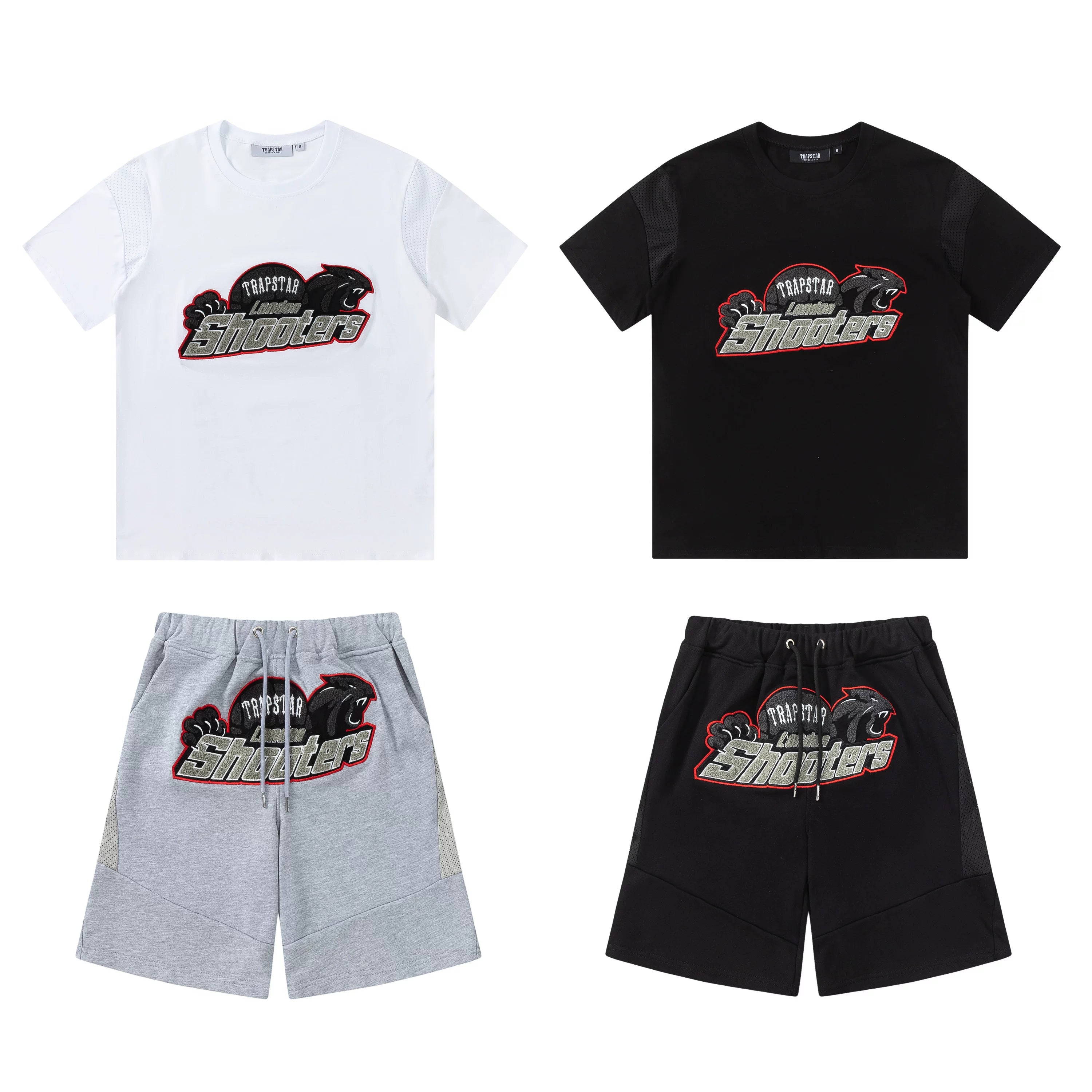 Trapstar Mesh Stitching Panther Towel Embroidered Casual Set
