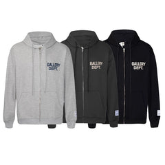 Gallery Dept letter logo slogan-print zip-up jacket