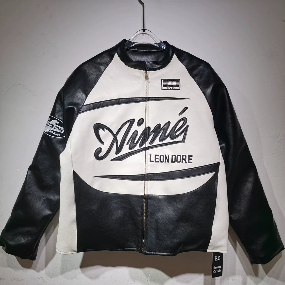 AIME LEON DORE stand collar biker jacket