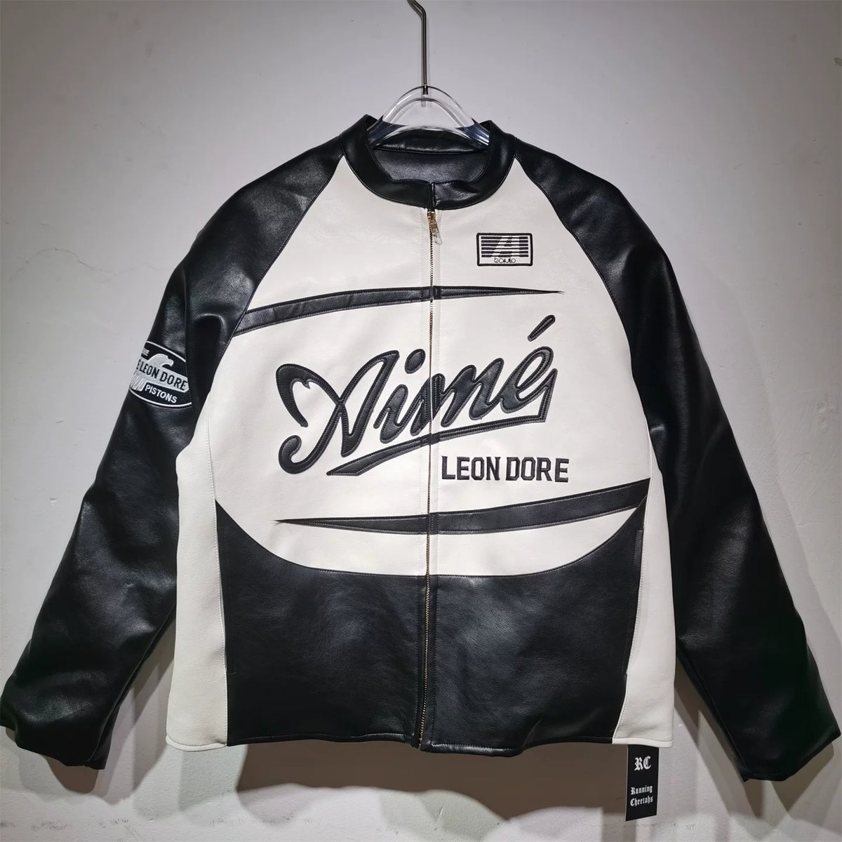 AIME LEON DORE stand collar biker jacket