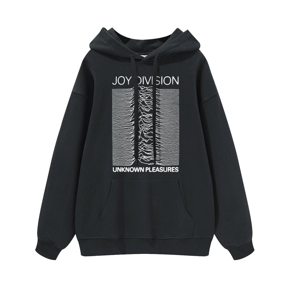 Joy Division Rock Band Happy Split American Street Men's and Women's Black Grey Pure Cotton Hooded Round Neck Hoodie (2)