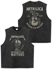 Metallica Heavy American Retro Washed Outdated Loose Rock Sleeveless T-shirt, Camback Tank Top
