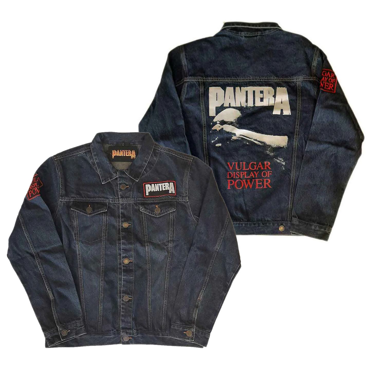 Gunslinger ACDC band Nirvana rock deep blue lapel denim jacket European and American street motorcycle denim jacket (2)