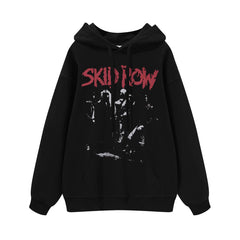 SKID ROW Poor Street Rock Band Gunslinger American Street Men's and Women's Black Grey Cotton Hooded Round Neck Hoodie