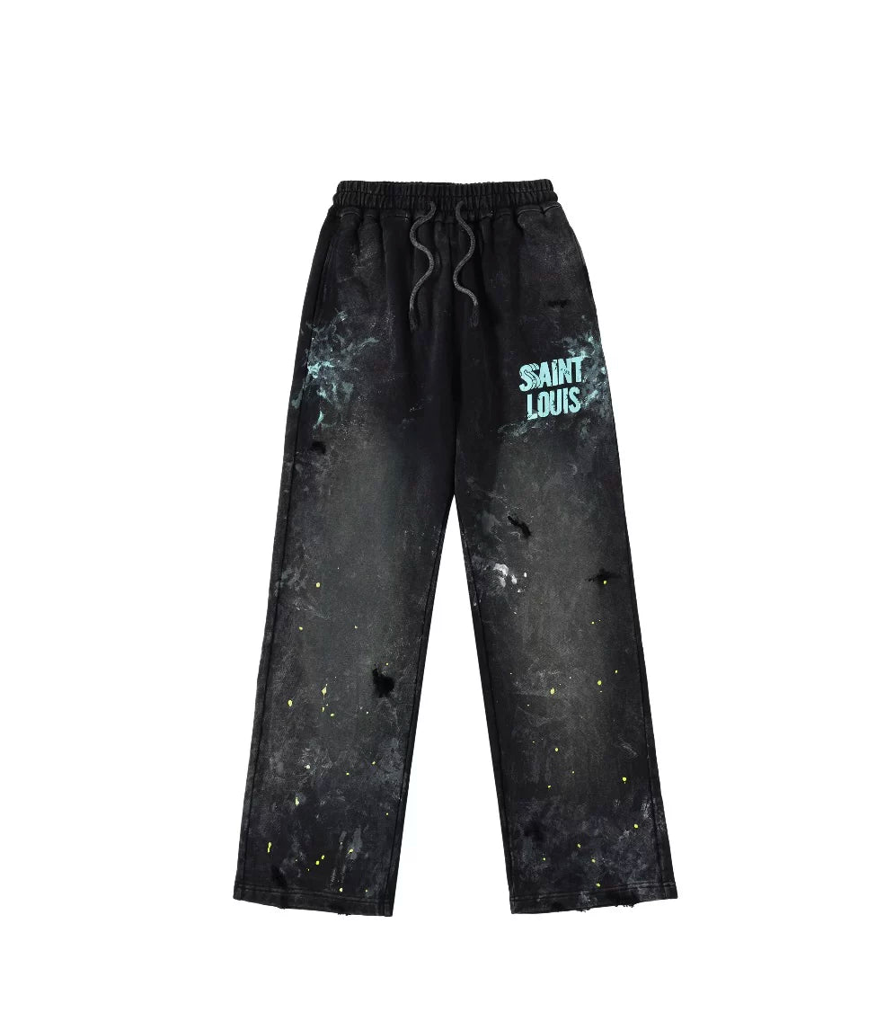 SSSAINT LOUIS - Murky dark straight-fit casual pants