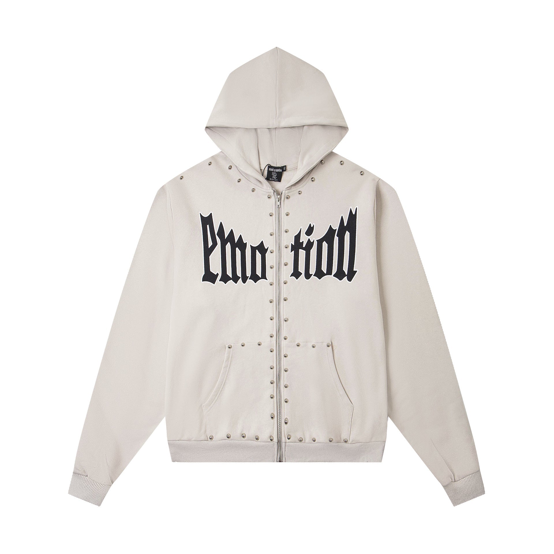 MIXED EMOTION Vintage Grumpy Cartoon Graphic Hoodie (Dark Grey)