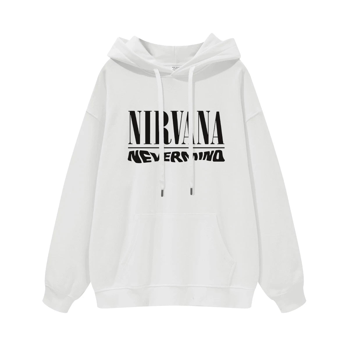 NIRVANA Nirvana Rock Band American Street Gun Flower Nirvana Black Gray White Pure Cotton Hooded Round Neck Sweatshirt (6)