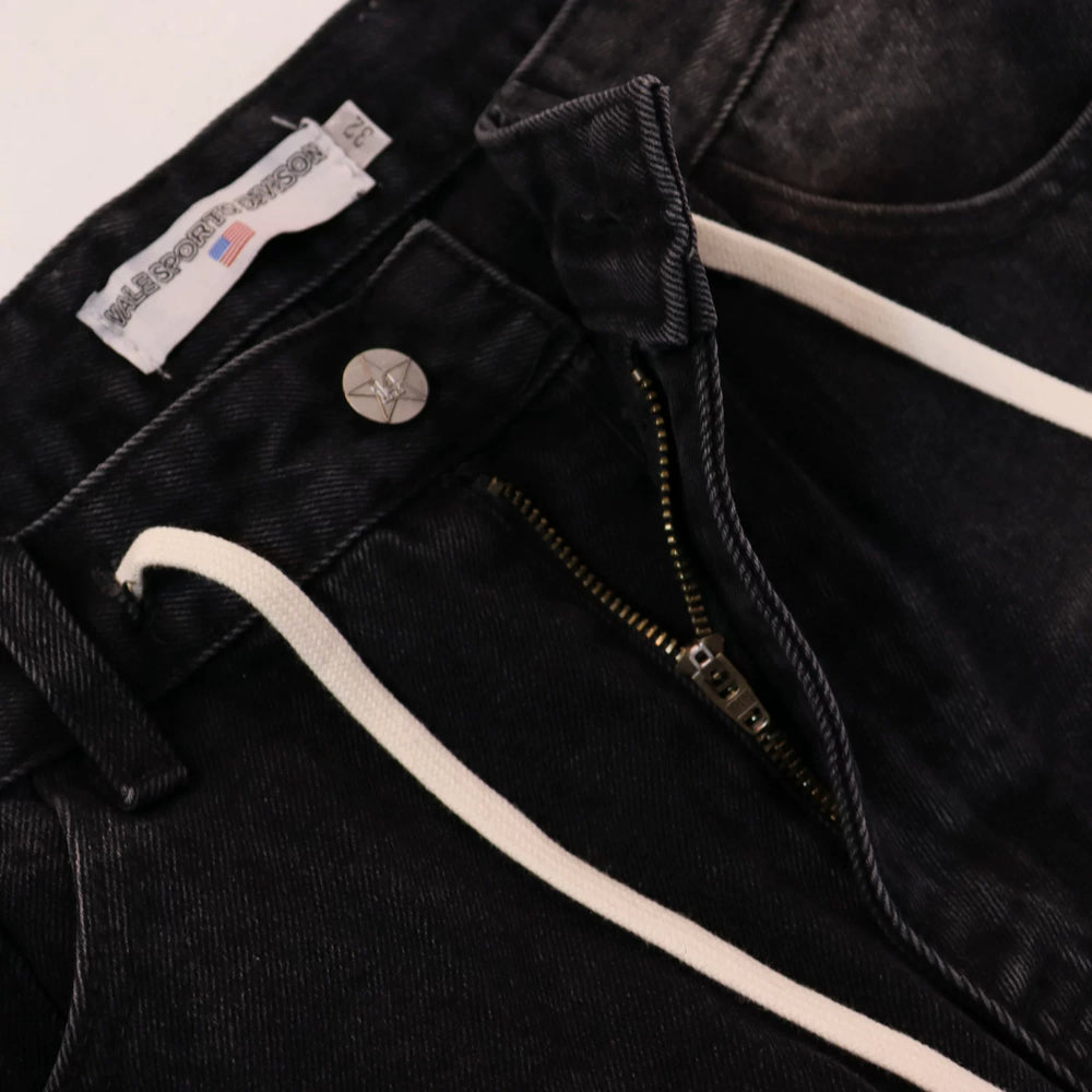 Vale Forever Skittle Beaded Washed Buffalo Denim Shorts