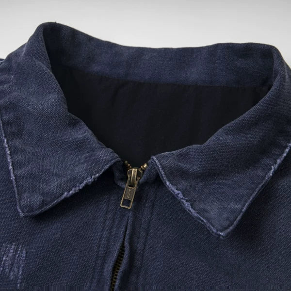 Project Washed Hand Cut Zip Denim Jacket