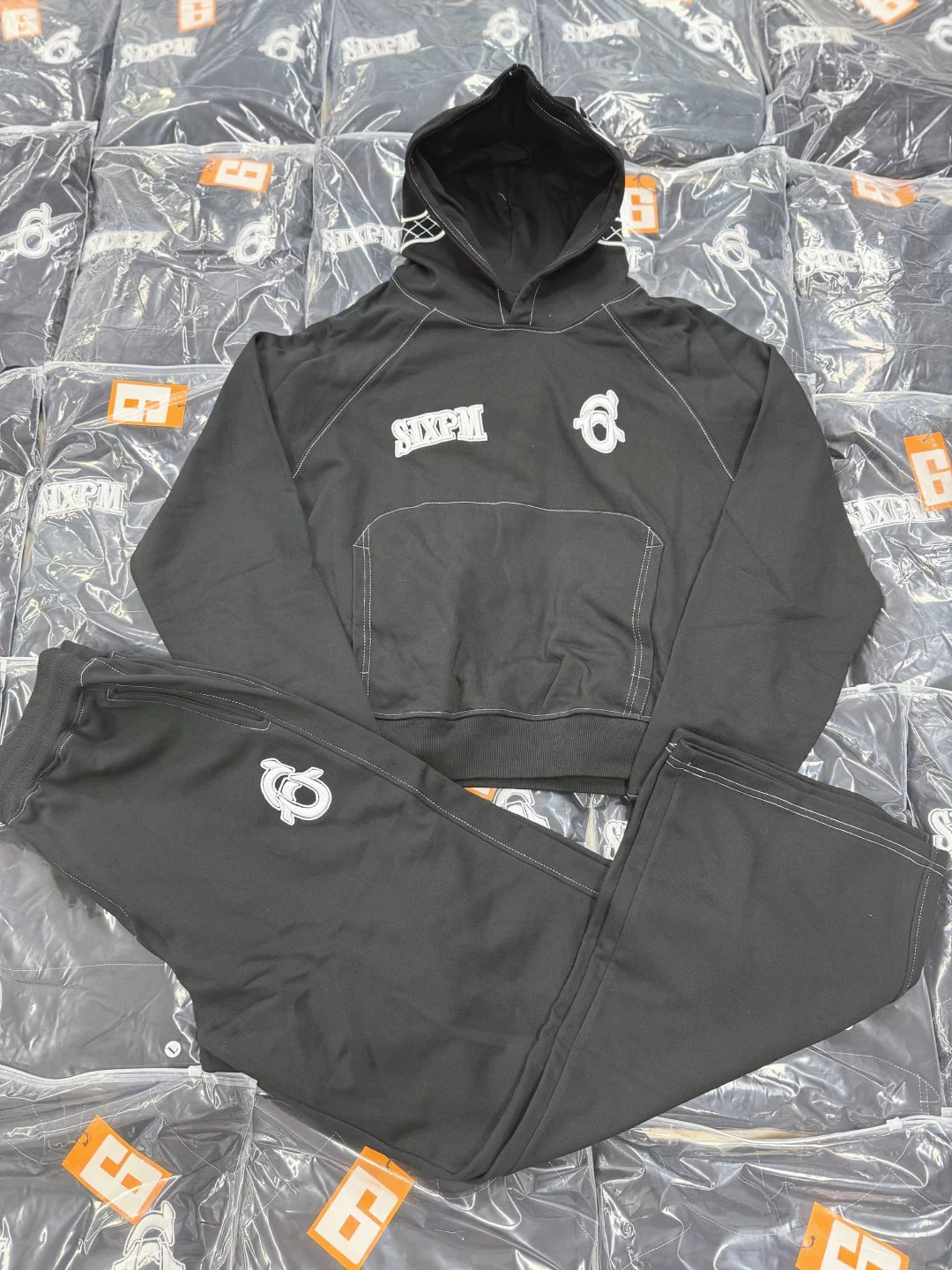 6pm Embroidered Alphabet Hoodie Set