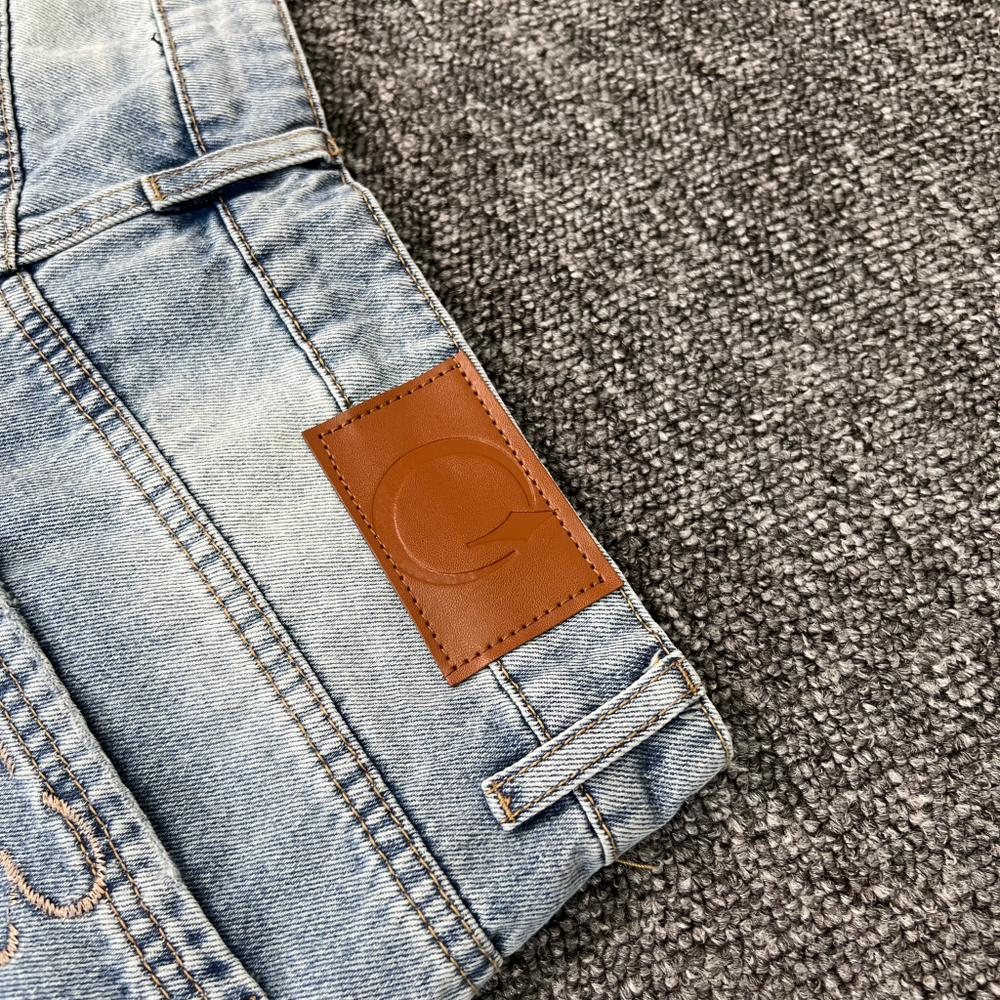 Derschutze Yasmin V3 Jorts Blue Updated Fit Embroidered Jeans