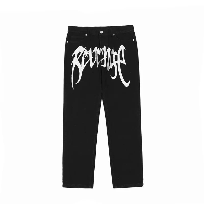 revenge Embroidered logo Straight-Leg Jeans