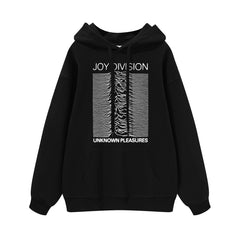 Joy Division Rock Band Happy Split American Street Men's and Women's Black Grey Pure Cotton Hooded Round Neck Hoodie (1)