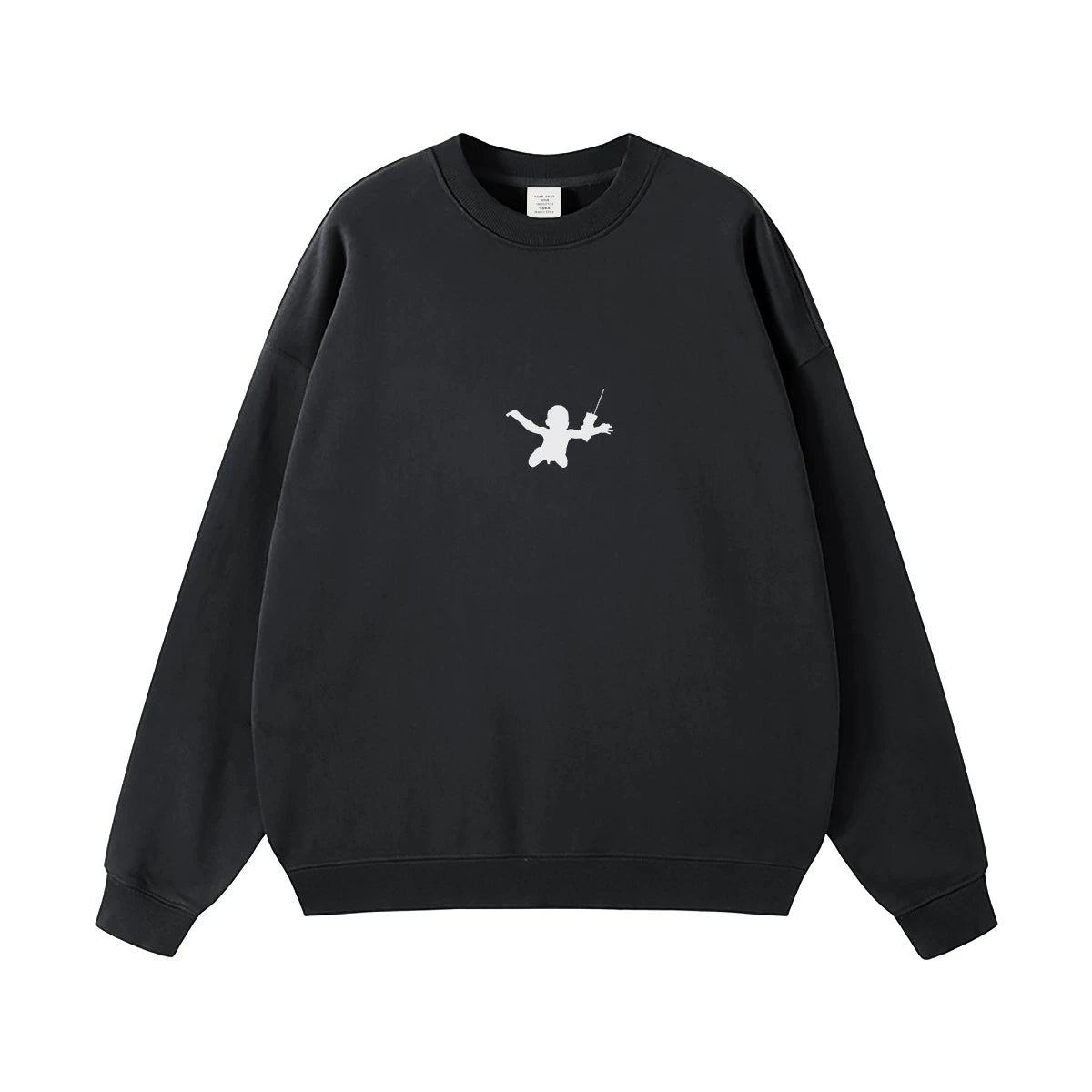 NIRVANA Nirvana Rock Band American Street Gun Flower Nirvana Black Gray White Pure Cotton Hooded Round Neck Sweatshirt (4)