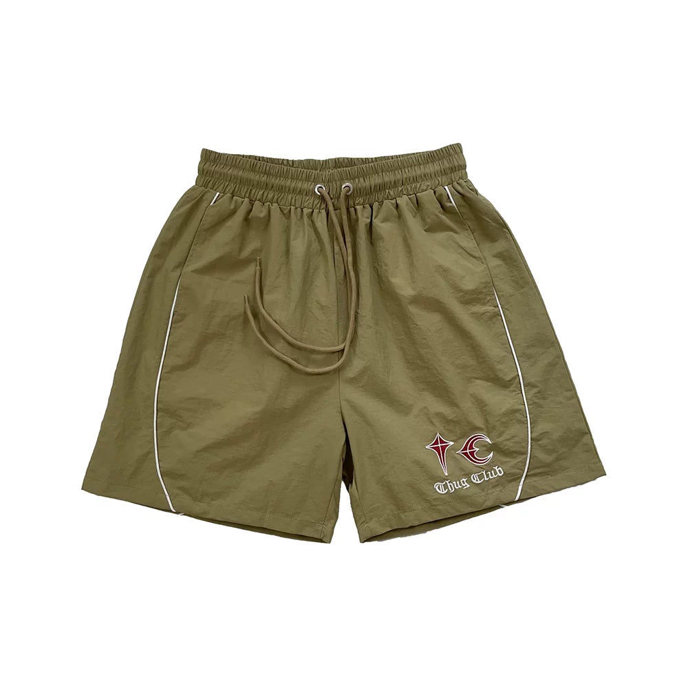 Thug Club Star and Moon Embroidered Casual Shorts