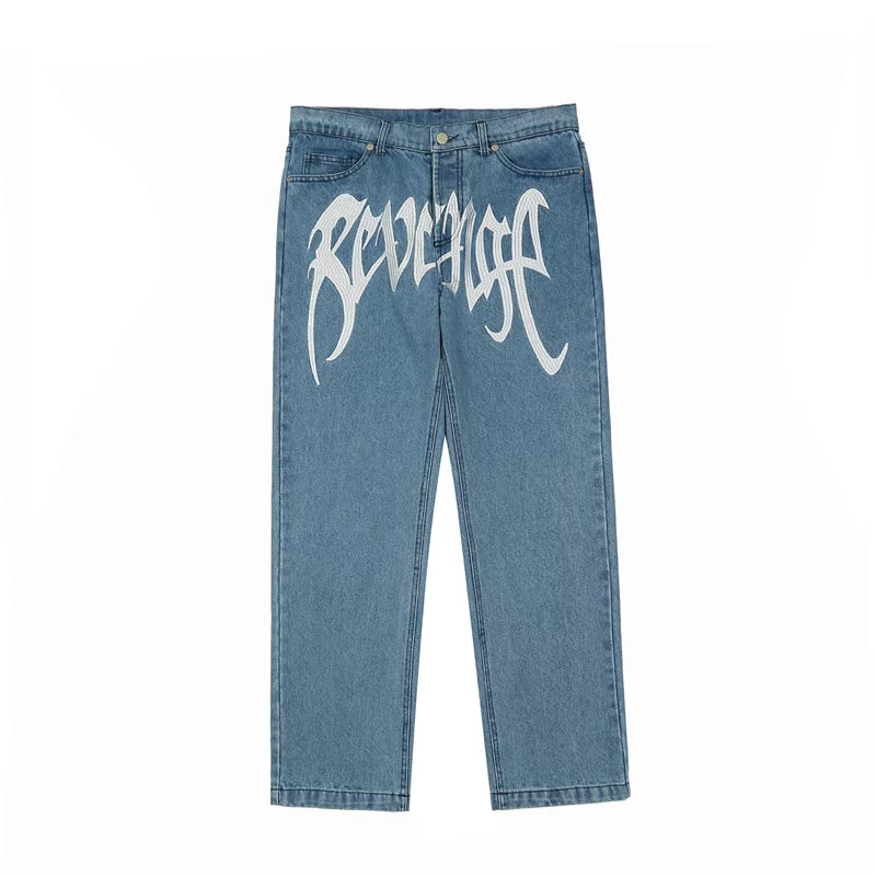 revenge Embroidered logo Straight-Leg Jeans