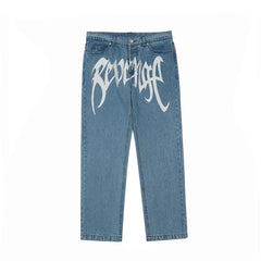 revenge Embroidered logo Straight-Leg Jeans