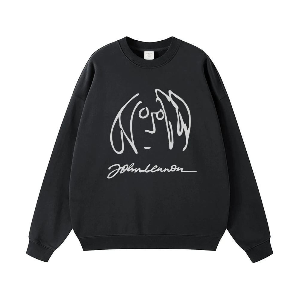The Beatles rock band American street Nirvana black gray white pure cotton hooded round neck sweatshirt (3)