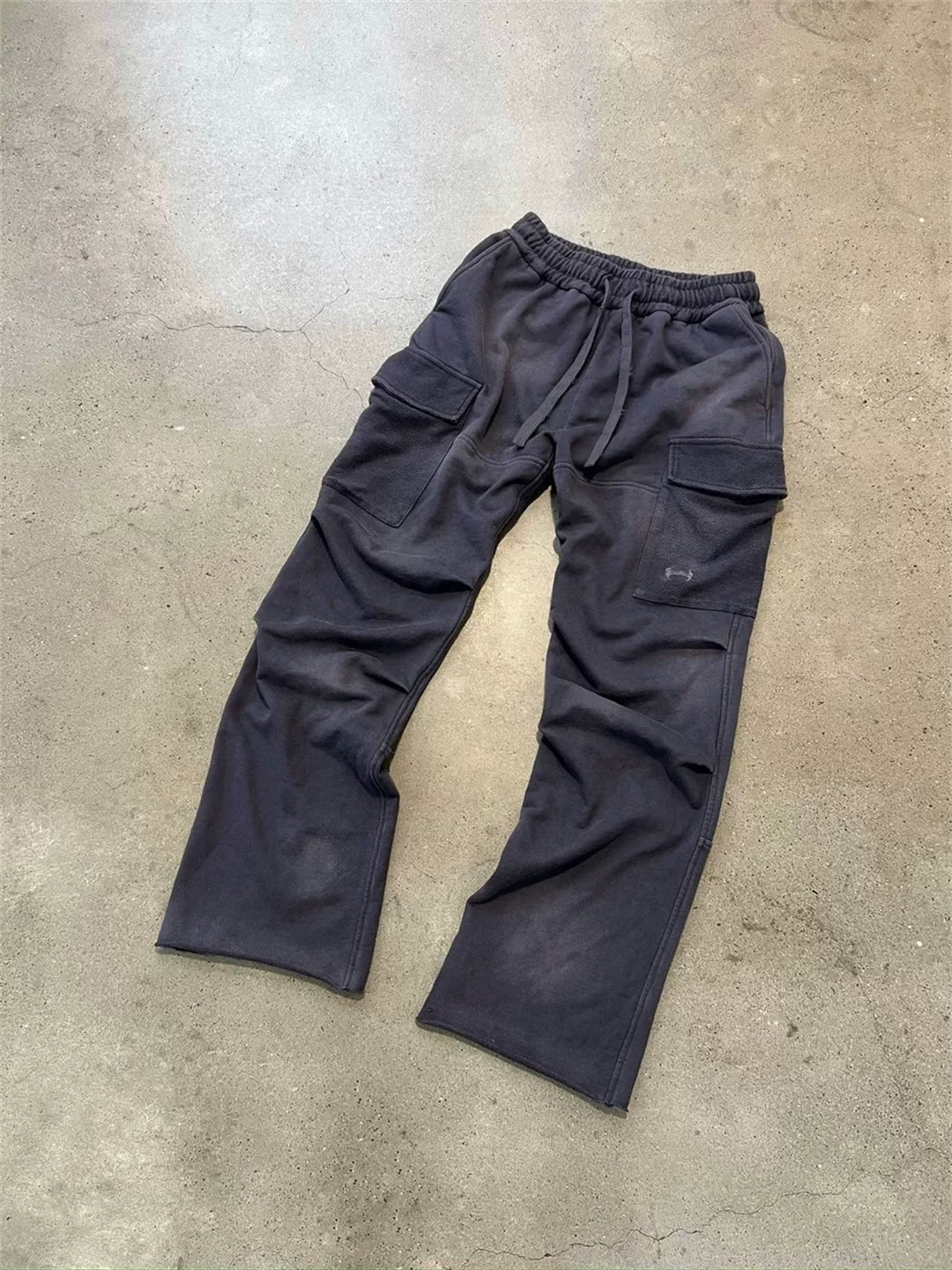Hide in Hills Washed and Distressed Denim Joggers