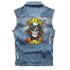 Spring Guns N 'Roses punk dark rocking sleeveless denim vest, vest, vest, denim shirt (4)