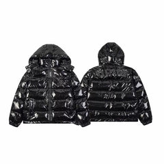 Trapstar detachable hat bright PU leather cotton-padded jacket