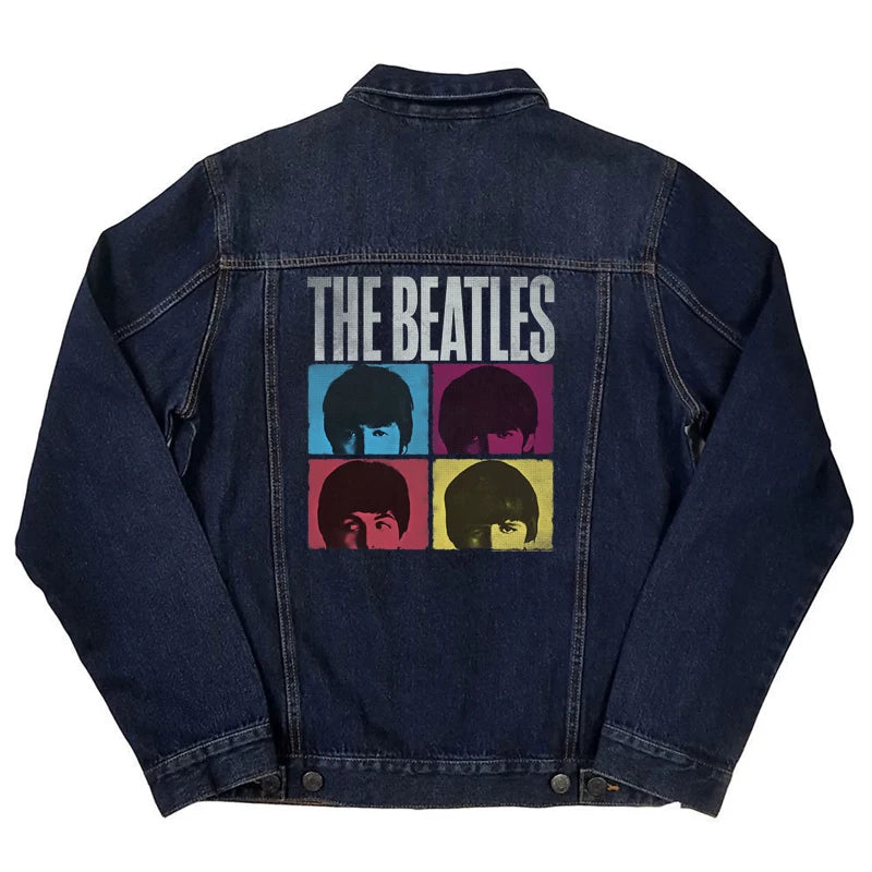 牛仔外套男春秋款欧美复古披头士The Beatles朋克机车牛仔衫夹克 (3)