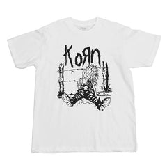 KORN Rock Band Metallica Gunsnroses Black White ACDC Black Cotton Short sleeved T-shirt