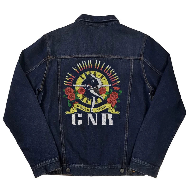 春秋款欧美复古Guns N’ Roses枪花乐队街头摇滚机车牛仔外套男 (4)