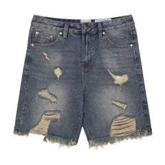 Gallery Dept hole damage washed denim shorts