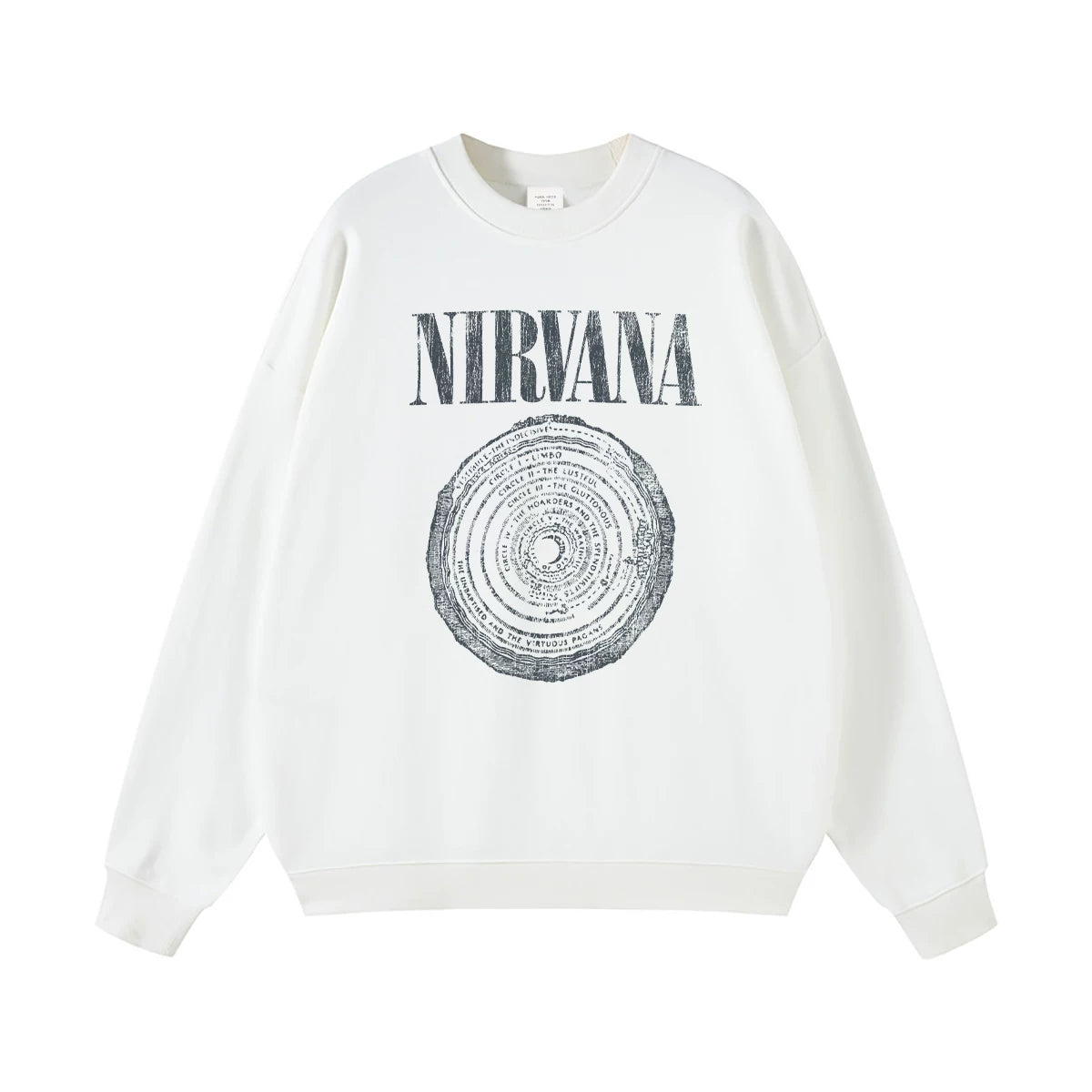 NIRVANA Nirvana Rock Band American Street Gun Flower Nirvana Black Gray White Pure Cotton Hooded Round Neck Sweatshirt (8)