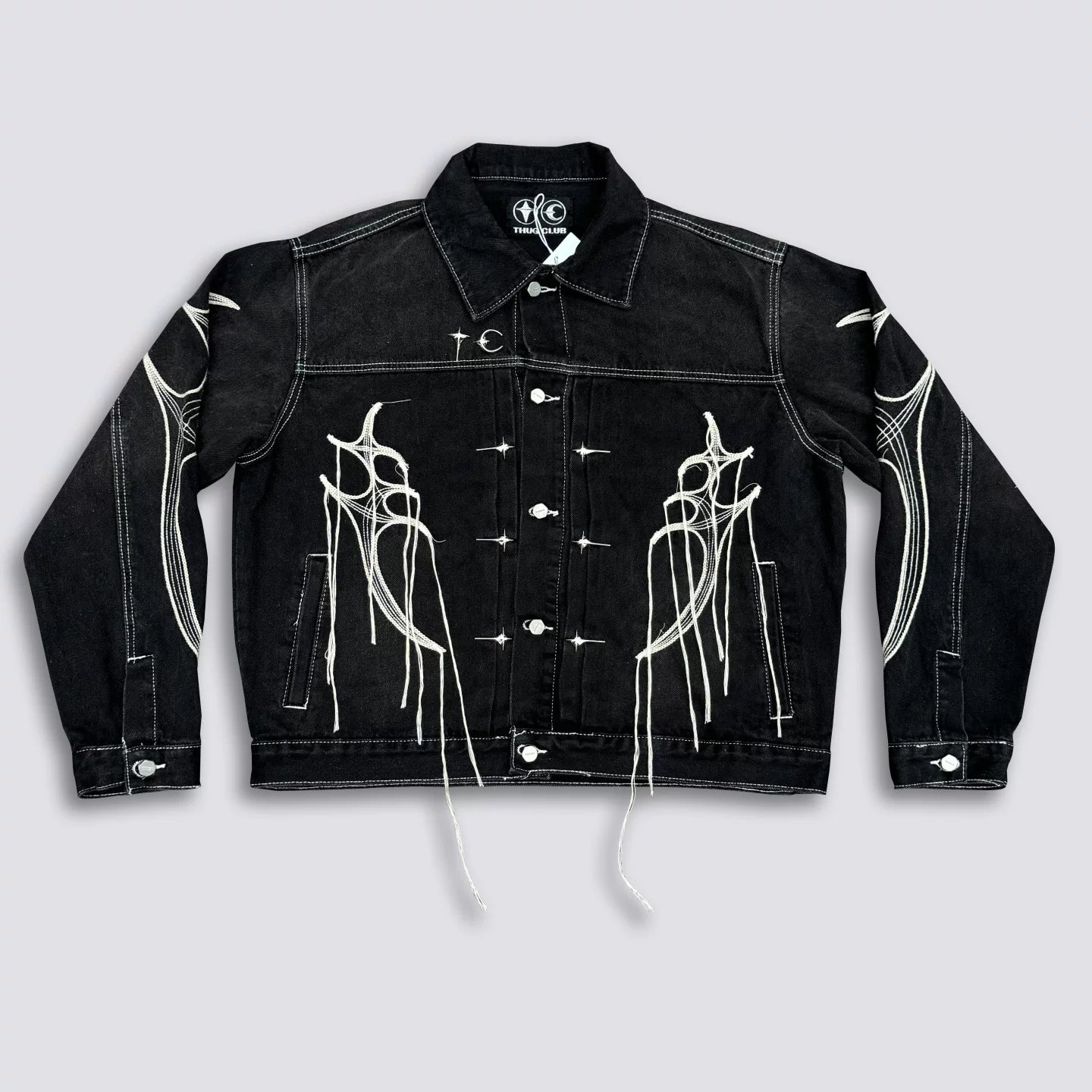 Thug Club Tassel Embroidered Denim Fashion Set