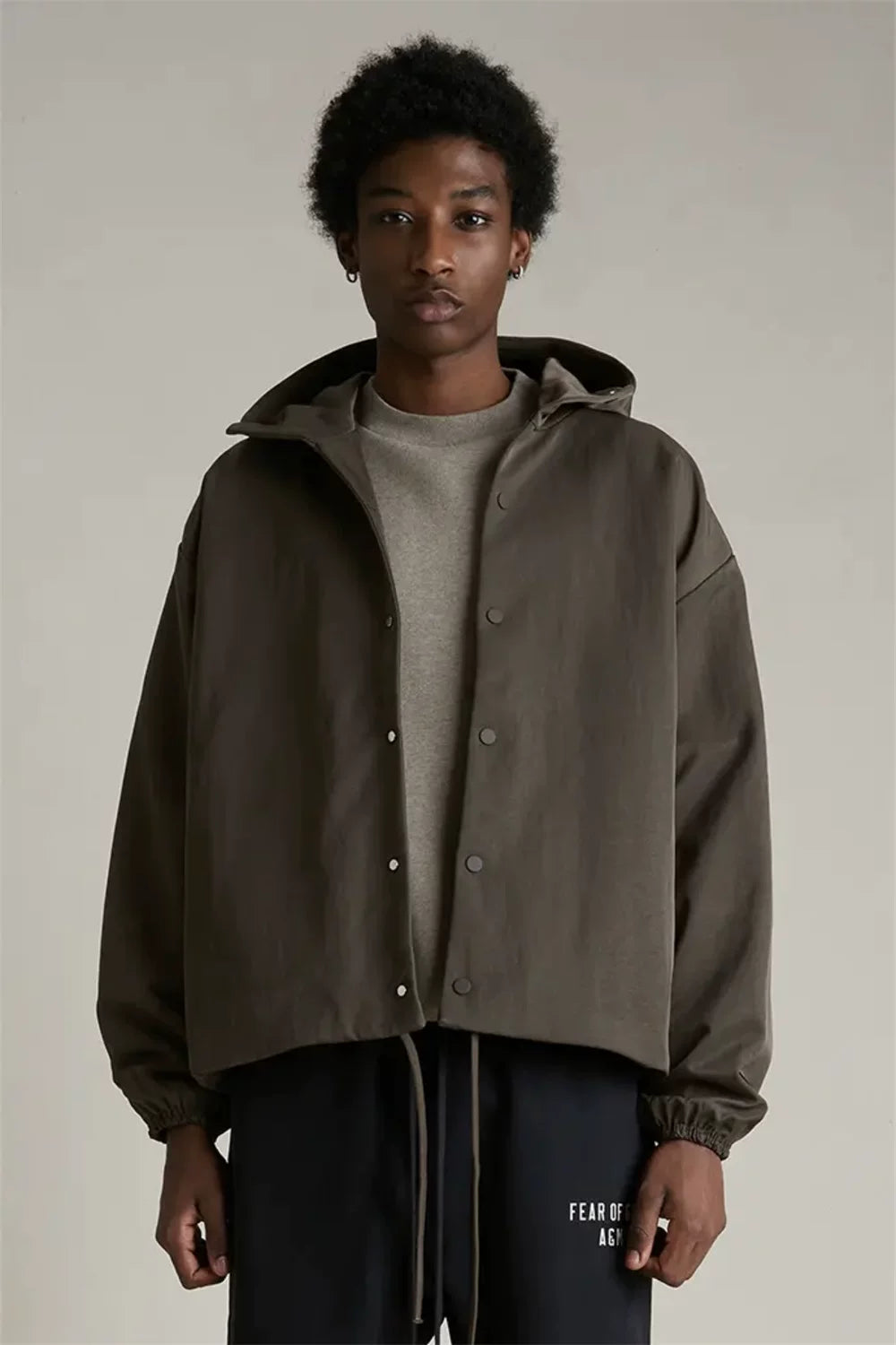 FOG polyline ESSENTIALS hooded cloth embroidered coat
