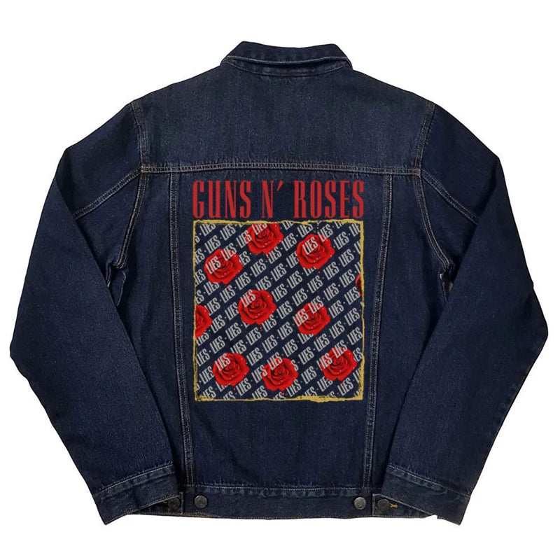 春秋款欧美复古Guns N’ Roses枪花乐队街头摇滚机车牛仔外套男 (3)