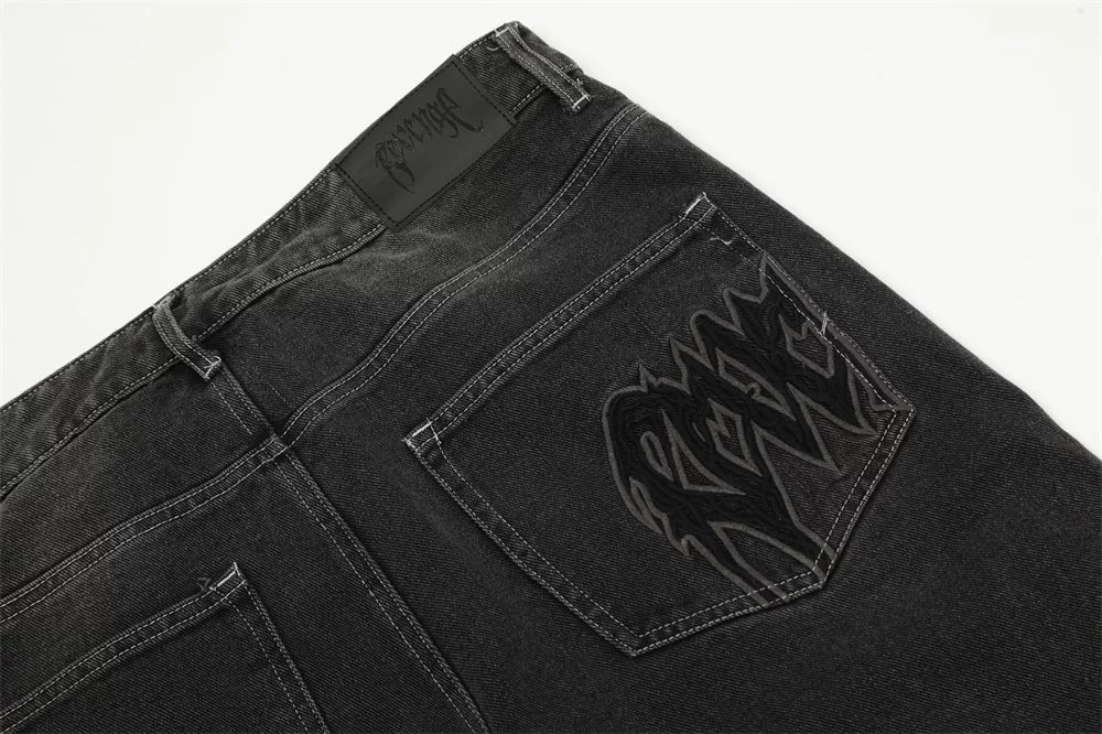 Revenge Smoke Embroidered Thorn Denim Pants
