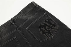 Revenge Smoke Embroidered Thorn Denim Pants