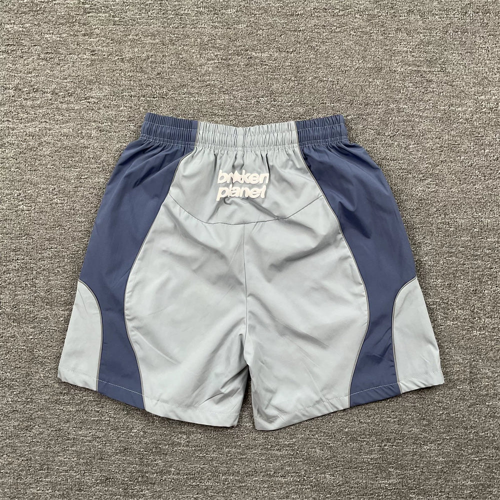 Broken Planet Color-Contrast Plaid Jogging Shorts