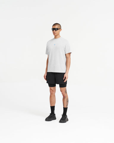 247 Oversized T-Shirt - Ash Grey Electric Blue